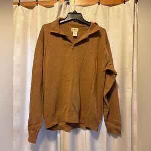 Vintage LL Bean 100% wool Brown polo Sweater